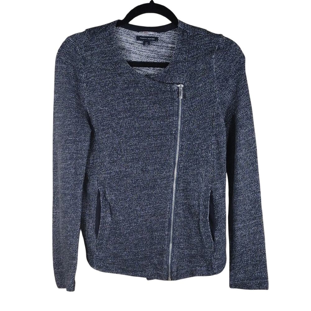 Tommy Hilfiger Athluxe Jacket Women’s Small Gray Textured Zip Up Activewear
